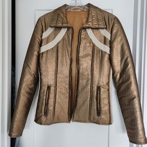 Anna Sui Metallic Copper Vintage Jacket